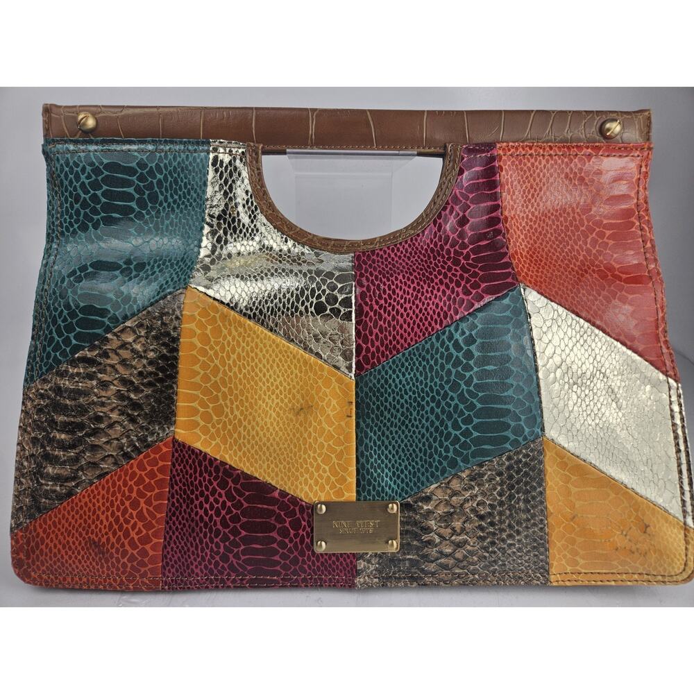 Vintage Maximalist Nine West PU Leather Patchwork Bag - Picture 4 of 10